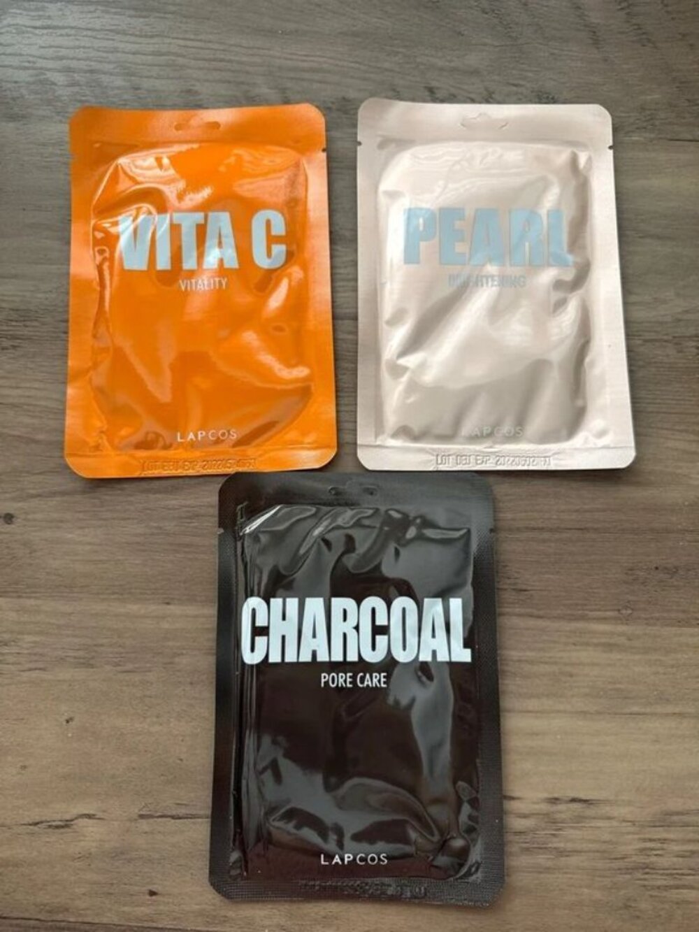 Lapcos Daily Skin Mask Pack of 3 Vita C Pearl Charcoal Sheet Masks